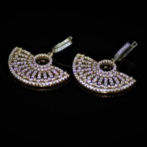 Paved anchor earrings