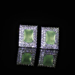 Stud with mint-green zirconia