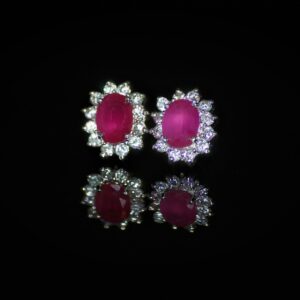 Stud with rubellite zirconia
