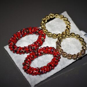 Cartiar Boma Earrings ( Dark Red)