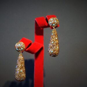 Champagne Swarovski Earrings (Turquoise)