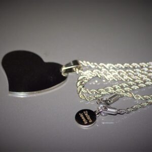 Twisted Stainless Steel Heart Necklace ( Silver )