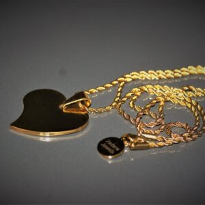 Twisted Stainless Steel Heart Necklace ( Gold )