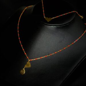 Beaded Steel Heart set ( Red )