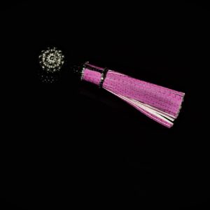 Leather tassel pendant in  pink