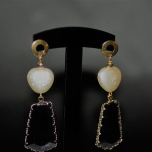 Mariska zirconia earrings ( Resin Black)