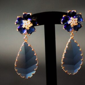Mariska zirconia earrings (Blue)