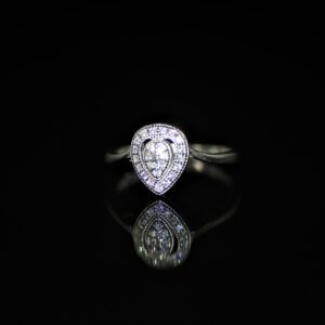 Diamante teardrop ring