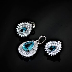 Duo Blue Teardrop Zirconia Set