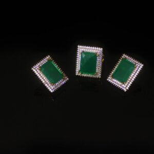 Emerald-cut zirconia set