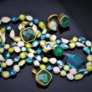 Green onyx pearl set