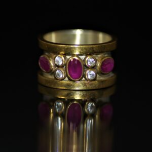 Industrial red onyx ring