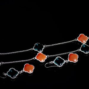 Jullietta set in coral silver