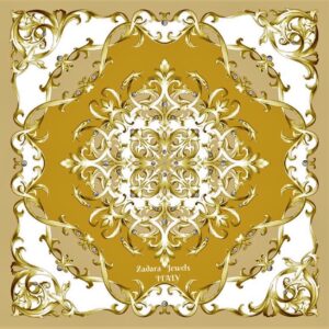 Luxurious gold silk scarf and twilly set