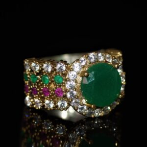 Mixed onyx round ring