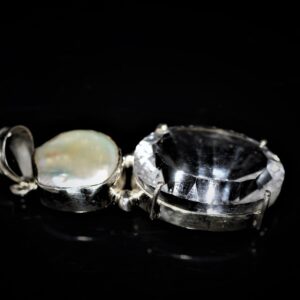 Oval white topaz pendant