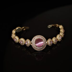 Pink cat-eye bracelet