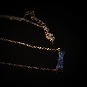 Rose-gold vermeil bow necklace