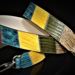 Silver bright hued patchwork strap
