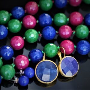 Sodalite and onyx set