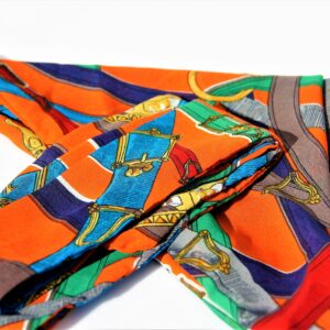 Chiffon saddle print scarf and twilly set