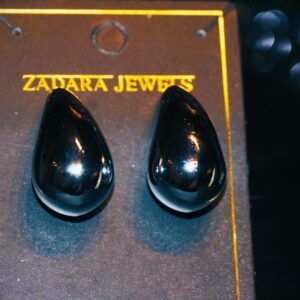 Tribal Teardrop Earring ( Gunmetal Resin)