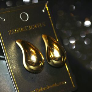 Tribal Teardrop Earring ( Gold Resin)