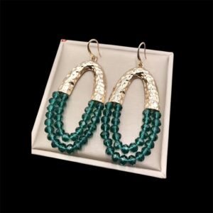 Hammered Green Earrings