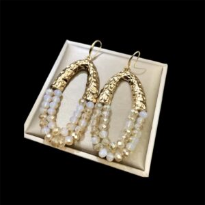 Hammered Cream Earrings